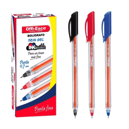 BOLIGRAFO SEMI GEL 0.7 AZUL OFFI-ESCO