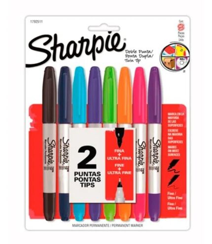 MARCADOR SHARPIE FINE NEGRO DOBLE PUNTA TWIN